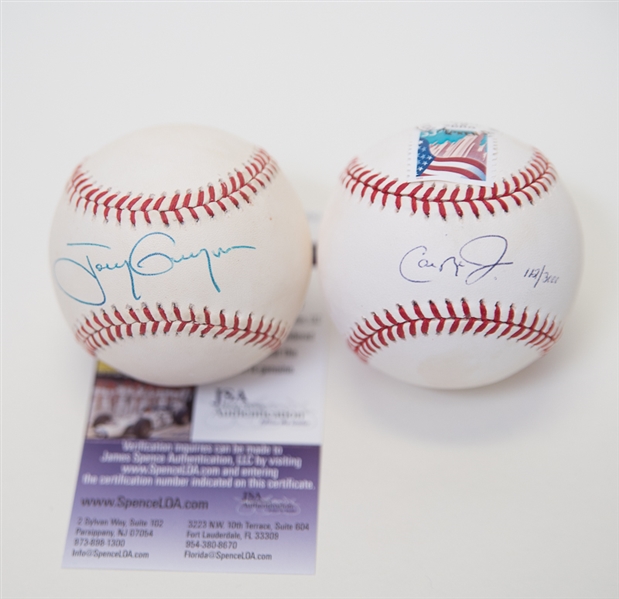 Tony Gwynn & Cal Ripken Jr Signed Baseballs - JSA